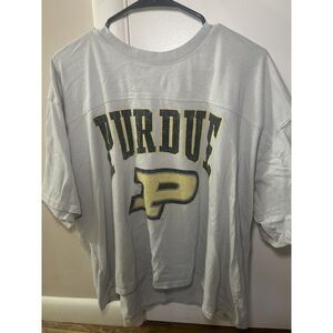Pressbox Purdue Boilermakers Women's 2XL Grey Vintage Burnout T-Shirt Oversized